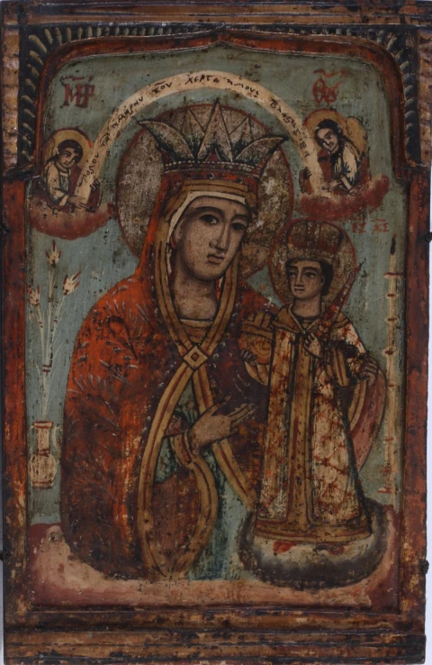 Св. Богородица с младенеца ( Св. Богородица Царица небесна; средна част от триптих)
